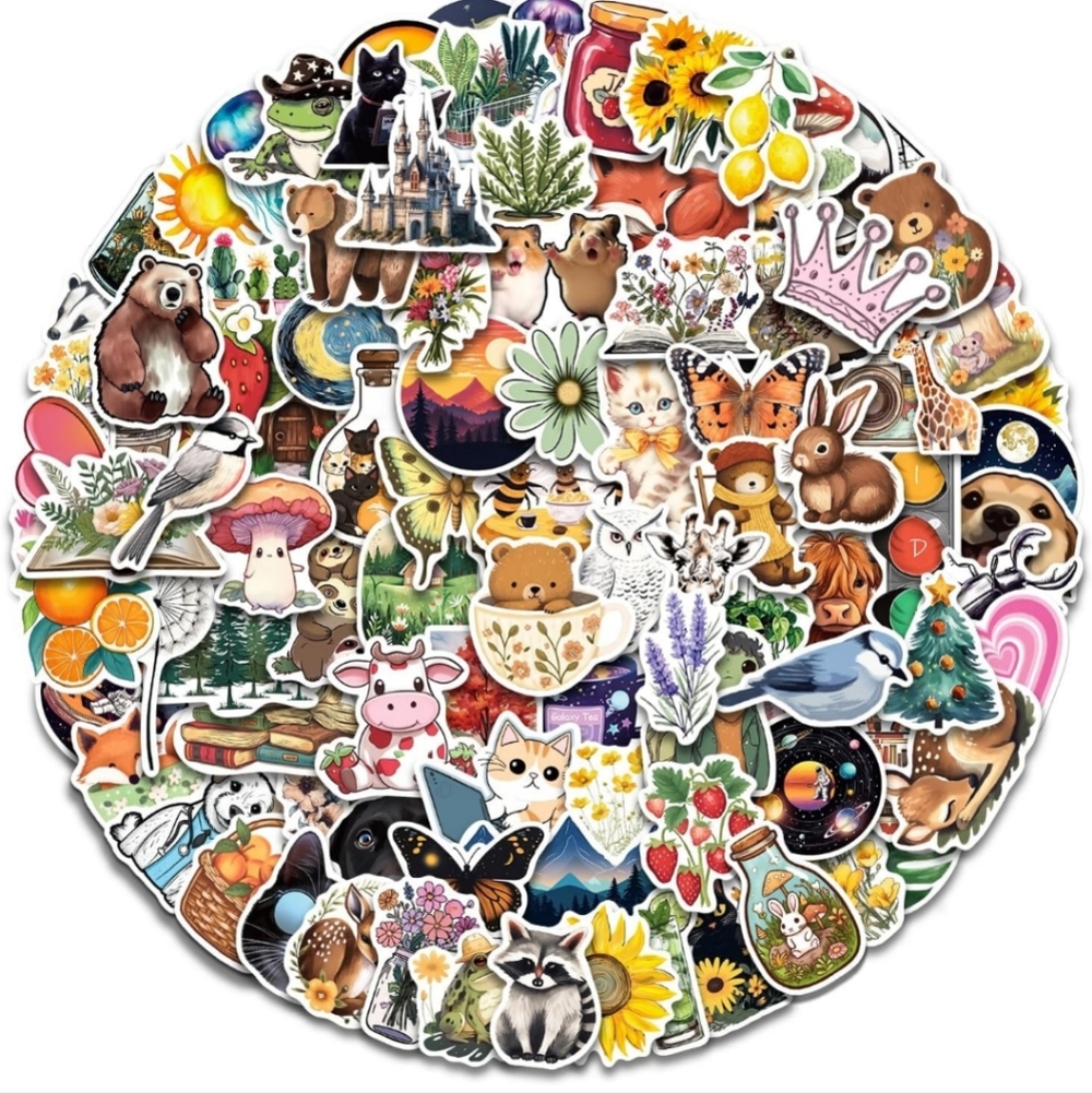 150 Colorful Cute Animal Sticker Pack for decor laptop phone mug luggage cup